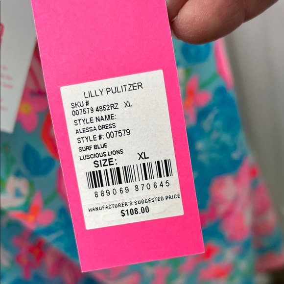 NWT Lilly Pulitzer Alessa Dress-Surf Blue Luscious Lions - Picture 4 of 13